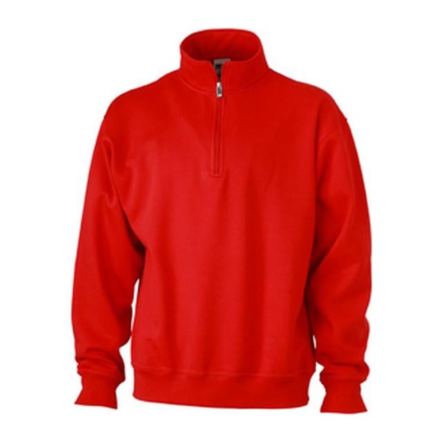 James and Nicholson - Sudadera de trabajo con media cremallera unisex (Rojo)