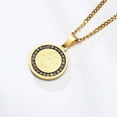 thumbnail image 5 of GOLDEN COLOR FILLED ARABIC WORD ALLAH MOSLEM ISLAM CALLIGRAPHY DISC MEDALLION CZ EDGE 14K Yellow Gold NECKLACE PENDANT BAILS FOR JEWELRY, 5 of 7
