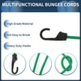 thumbnail image 5 of Multifunctional Elastic Luggage Rope 60cm Adjustable Bungee Cords with Metal Buckle Green 4pcs, 5 of 7