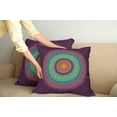 thumbnail image 3 of Ambesonne Mandala Throw Pillow Cover 2 Pack, Curls and Petals Oriental, 16", Multicolor, 3 of 6