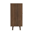 thumbnail image 2 of DeeHome Bohemian Bar Cabinet, Natural Rattan Doors, Removable Wine Rack in Walnut, 2 of 6