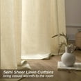 thumbnail image 3 of DriftAway Beige Linen Curtains 63 Inches Long for Living Room Thick Semi Sheer 2 Panels Farmhouse 3 Inch Rod Pocket Back Tab Boho Rustic Light Filtering Window Drapes for Bedroom Privacy Assured, 3 of 8
