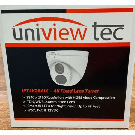 UNIVIEW tec IPT4K28AIX 4K, TRUE DAY/NIGHT, WDR, IR, TURRET DOME. Security cam