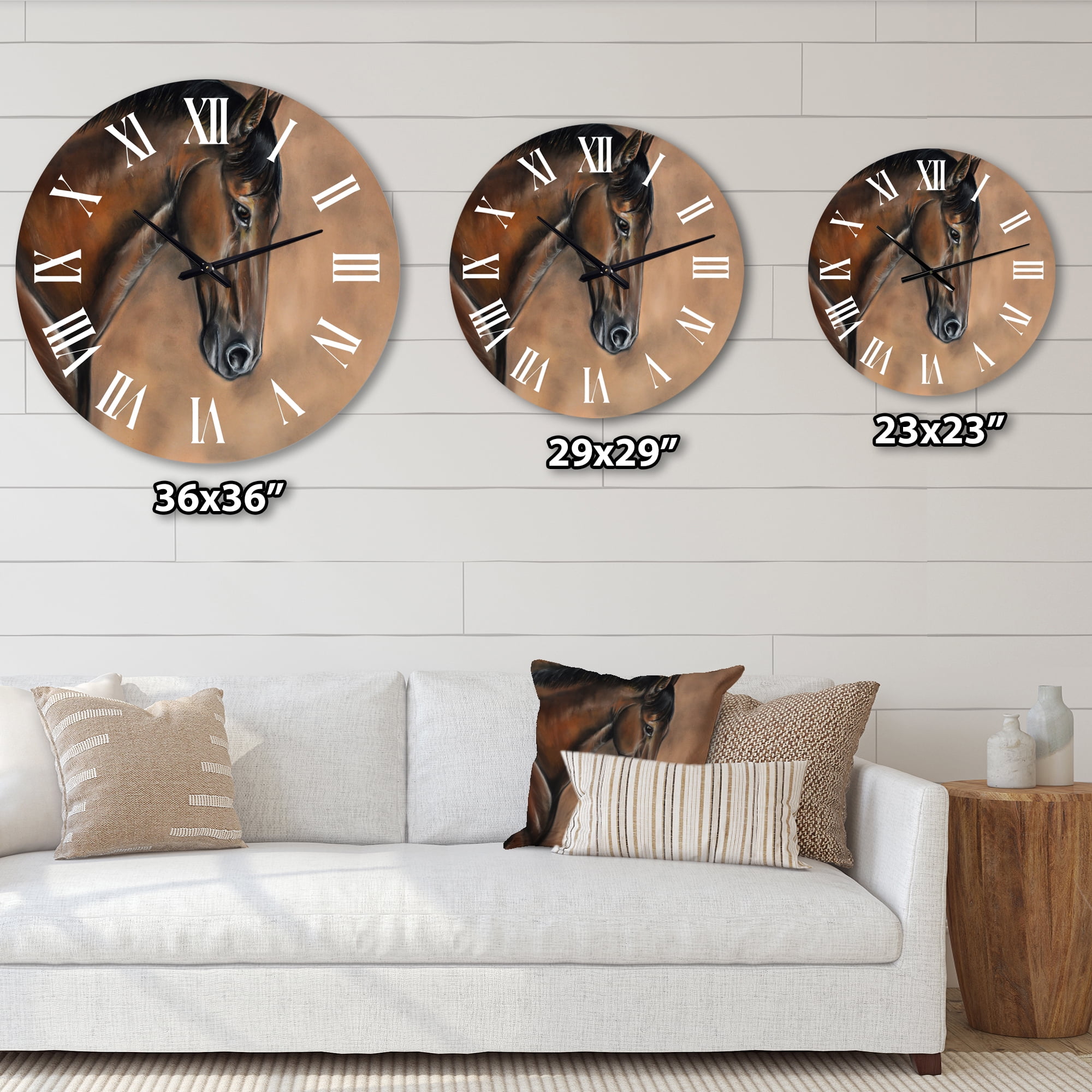 Designart 1 in Quartz Farmhouse Wall Clock