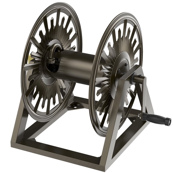 Outlandpro Garden Wall/Floor Mount Hose Reel, Decorative Hose Reel, Garden Heavy-Duty Water Hose Holde, Holds 200-Feet of 5/8-Inch Hose