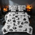 thumbnail image 2 of Homewish Halloween Witch Ghost Full Size Bedding Sets, Spider Web Pumpkin Full Size Bed in a Bag, Black Gray, Black Reversible 7-Piece, 2 of 7