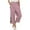 Pink, variant on Women's Fashion Pre-Shrunk Wide Leg Pants - 9Inch Cuff Hem Embroidered Ankle Pants with Elastic Waistband Relaxed Fit & Comfortable Casual Straight Leg Trousers for Women S-2XL
