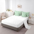 thumbnail image 5 of Homewish Four Leaf Clover 7pcs Bedding Comforter Set For Teens Female Girls,Botanical Theme Queen Bedding Sets Super Cozy,Green Plants Leaves Queen Sheet Sets,Lightweight Room Decor,Reversible, 5 of 8