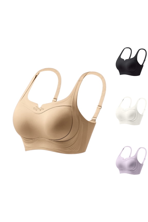 Seamless Bras for Women - Sling Style with Removable Pads, Polyester Solid Color for Everyday Wear