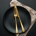 thumbnail image 5 of Hampton Forge Skandia Mirabella Satin Flatware Set, 20 Piece, Gold, 5 of 5