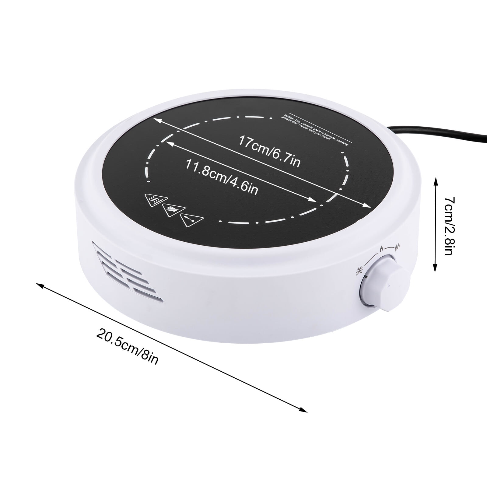 700W 110V Electric Mini Stove Portable Hot Plate Electric Stove for Boiling Water, Making Tea and Coffee (White)