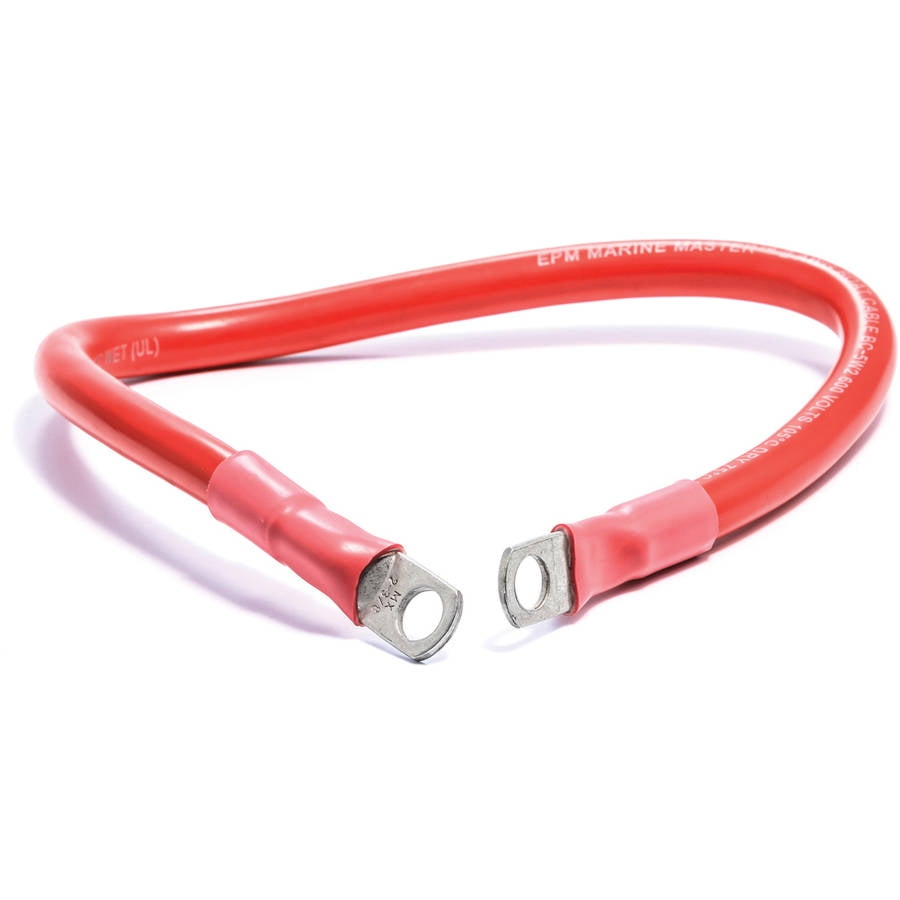 Camco 47450 Red 3//8 Stud 18 Long 4-Gauge Marine Battery Cable and Lug Assembly Tinned