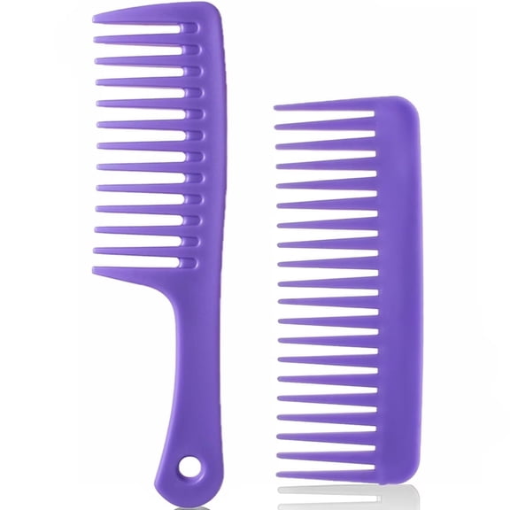 2PCS Wide Tooth Comb for Curly - Large Hair Detangling Comb,Styling Comb for Wet Dry Hair,Hair Care Comb for Women Men,Shampoo Shower Comb