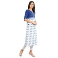 thumbnail image 4 of Disha Patani Collection Blue and White Round Neck Printed Kurta-Medium, 4 of 6