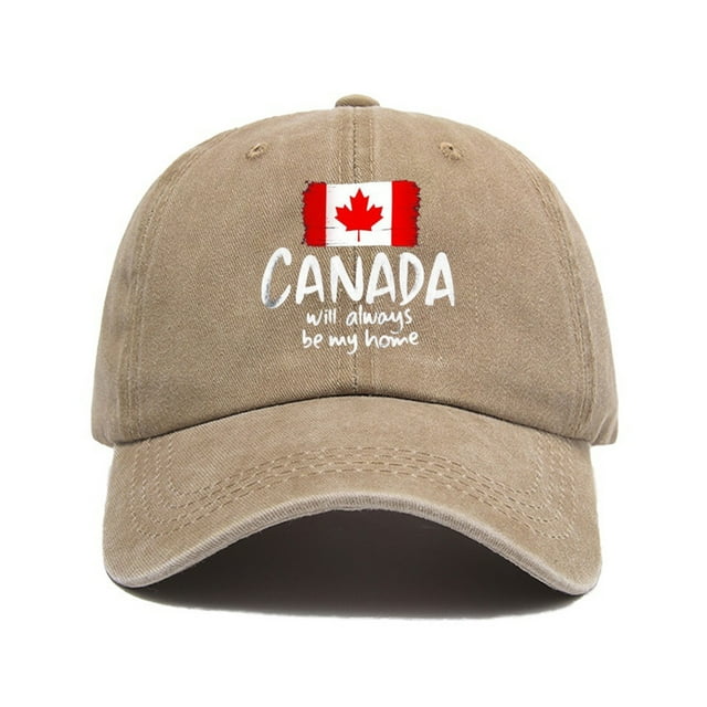 WEIYLL Men Baseball Caps Canada Maple Leaf Daily Wash Vintage Print Daddy Visors Hat