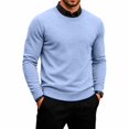 thumbnail image 3 of FOPSUFGWFO Men's Knit Sweaters 2 in 1 Crew Neck Sweatshirts With Shirt Collar Long Sleeve Pullover Tops for Business 3XL, 3 of 6