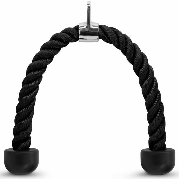 Corde triceps de luxe à tirer vers le bas - Longueur de corde de 27 pouces,  facile à saisir et fixation de câble antidérapante 