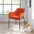 thumbnail image 2 of Side Dining Chair, Orange Black, Velvet, Modern Contemporary, Mid Century Kitchen Room Cafe Bistro Restaurant Hospitality, 2 of 7