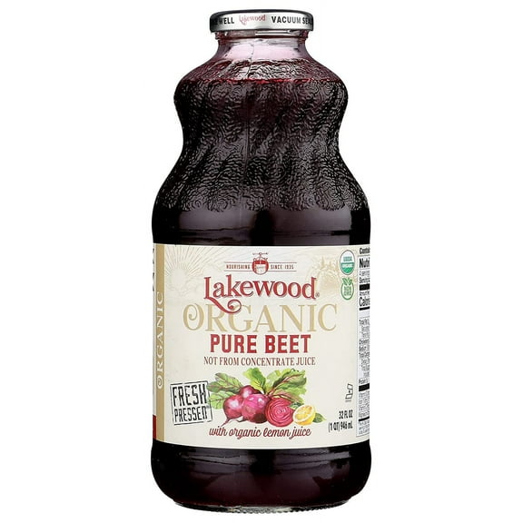 Lakewood Organic Pure Beet with Organic Lemon Juice 32 fl oz Pack of 3
