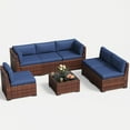 thumbnail image 6 of Amopatio  7 Pieces Patio Furniture Set, Outdoor Furniture Sectional Rattan Sofa with Slanted Back, Patio Couch with Glass Coffee Table for Backyard Garden Navy, 6 of 8