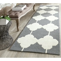 SAFAVIEH Cambridge Peregrine Geometric Wool Runner Rug, Dark Gray/Ivory, 2'6" x 8'