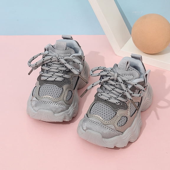 Willtoo Toddler KIds Sneakers for Girls Boys Chunky Trainers Athletic Sports Shoes Non-Slip Soft Fashion Outdoor Kids Tennis Platform Walking Running Lace-Up