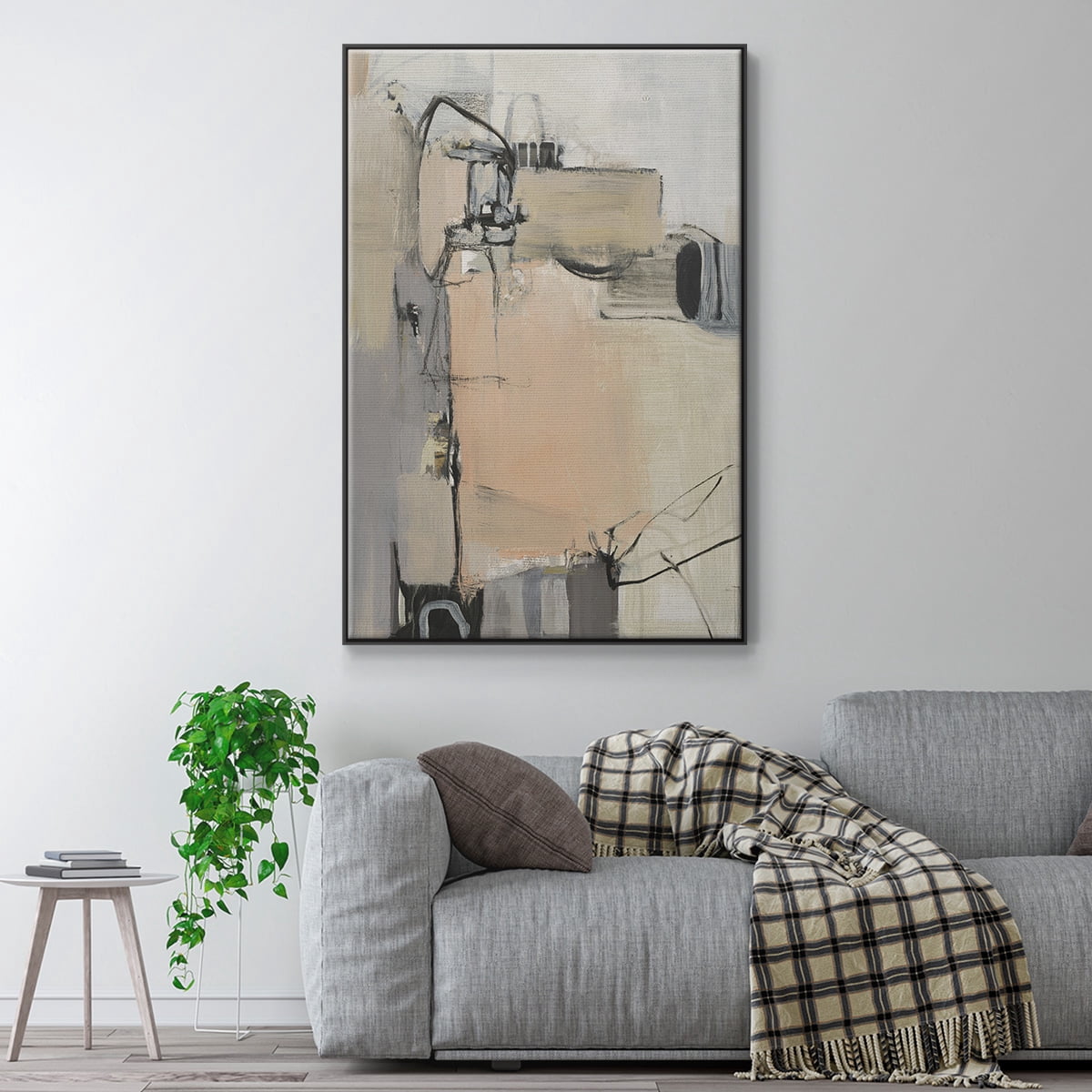Sandstone Framed Premium Gallery Wrapped Canvas - Ready to Hang - 25 x 37 - Black Floating Frame