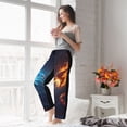 thumbnail image 5 of Cauagu Red And Blue Fire Dragon C Pajama Pants for Women Loose Fit Wide Leg Trouser Pants Casual Elastic Waist Drawstring Lounge Pants, 5 of 6