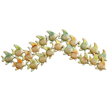 Angelfish Wave Wall Sculpture Green