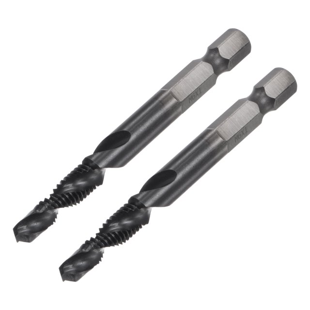 Unique Bargains M6 x 1 TiAlN Coated M35 Cobalt High Speed Steel Combination Drill Tap Bit 2 Pack