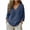 #106-Navy, variant on Craaazy Cotton Linen Tops for Women Loose Solid Color Casual Long Sleeve V Neck Spring Summer Vacation Clothes Gifts