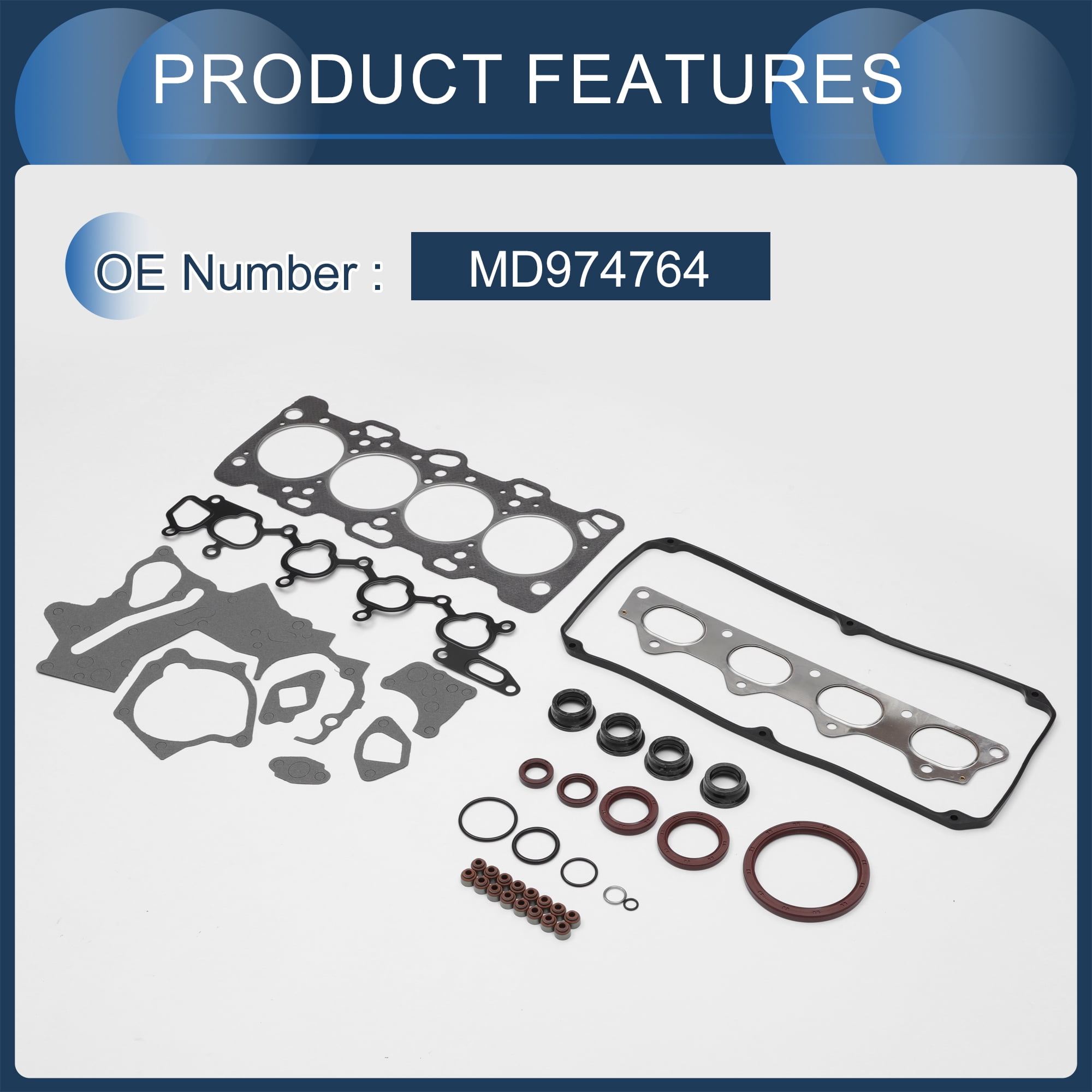 Unique Bargains Cylinder Head Gasket Kit No.MD974764 for Mitsubishi 4G64(V31W) 1 Set