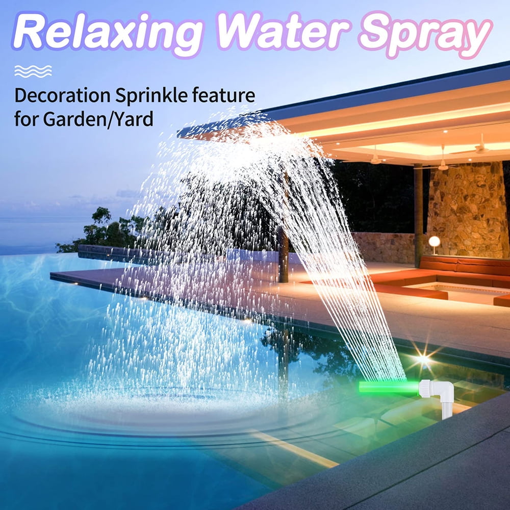 Pool Water Fountain with Green LED Light Above Ground Pool Accessories