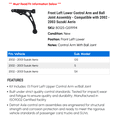 thumbnail image 2 of Front Left Lower Control Arm and Ball Joint Assembly - Compatible with 2002 - 2003 Suzuki Aerio, 2 of 2