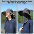 thumbnail image 4 of Xinwanna Wide Brim Sun Hat for Men Women Quick Dry UPF 50+ Fishing Hat with Face Guard And Neck Flap for Outdoor Hiking Travel Beach (Light Grey,One Size), 4 of 13