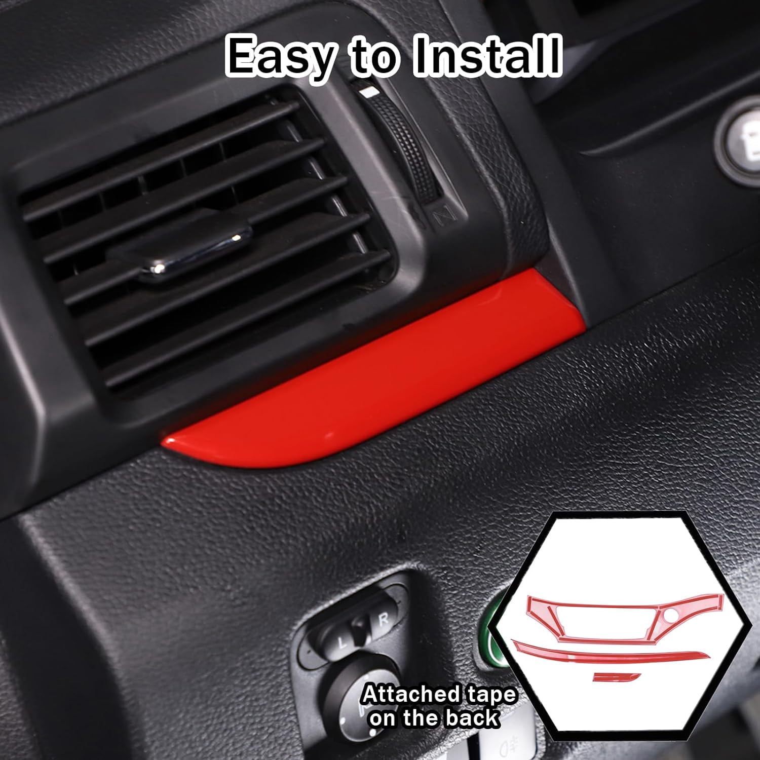 TINKI Center Console Dashboard Panel Strip Trim for Honda Pilot 2016-2022 Interior Decorative Cover Protector Accessories , ABS