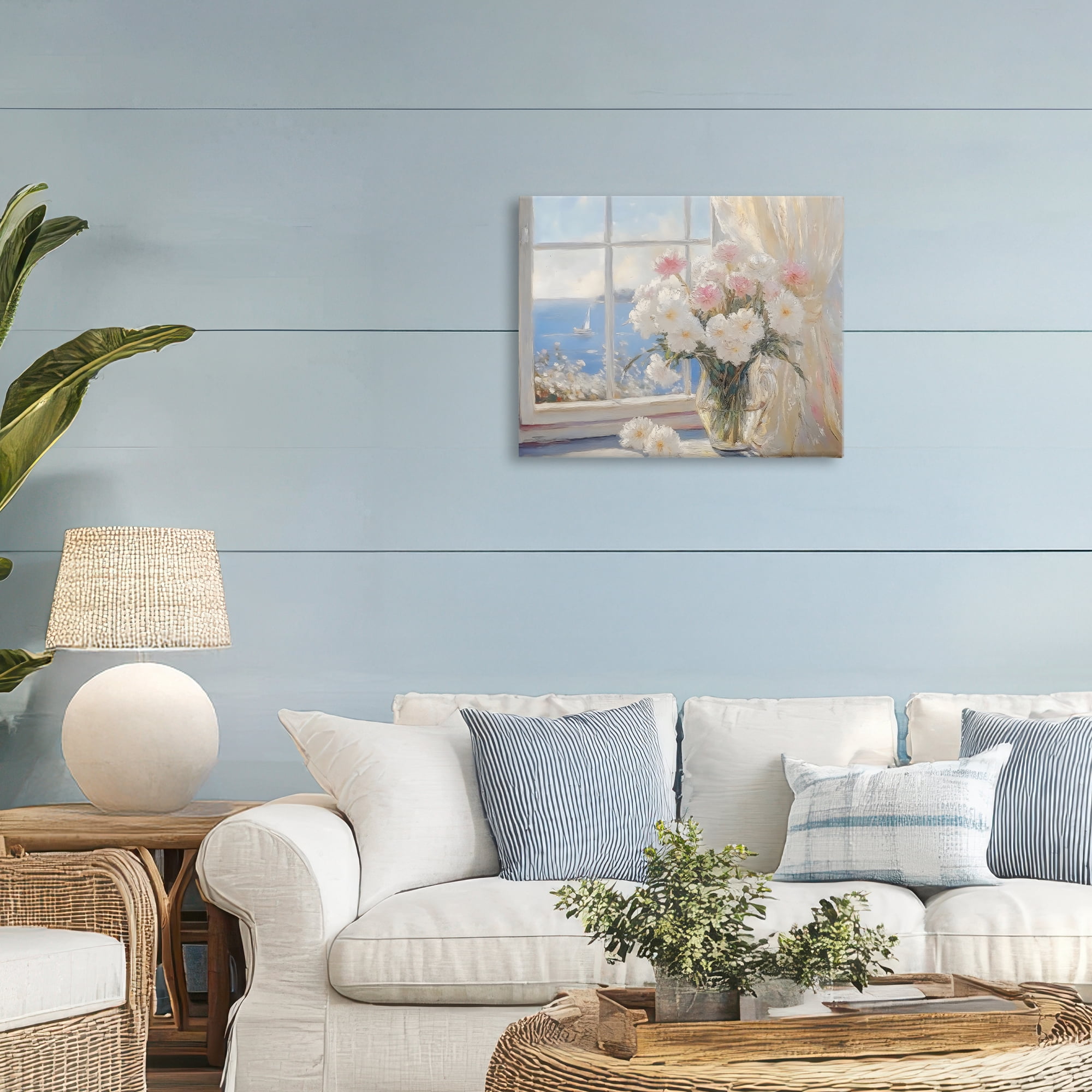 Stupell Industries Coastal View Floral Window Bouquet Canvas Wall Art, design by LSR Design Studio