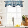 thumbnail image 2 of Tie Up Valance for Windows Beach Waves Curtains Valances Rod Pocket Valance Window Treatments Blue Sky Cloud Window Balloon Curtains for Kitchen Living Room Bedroom Bathroom Decor 42x12 Inch, 2 of 9