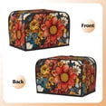 thumbnail image 3 of Rateoe Colorful Vintage Floral Pattern Pattern Toaster Covers 2 Slice Wide Slot,Bread Machine Cover,Bread Dust Cover & Fingerprint Protection,Appliance Covers, 3 of 7
