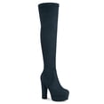 thumbnail image 1 of Unique Bargains Women's Platform Block Heel over Knee Boots, 1 of 7