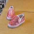 thumbnail image 4 of SILVERCELL Girl's Light Up Sequins Slip On Loafers Flashing LED Casual Shoes Flat Sneakers (Toddler/Little Kid), 4 of 13