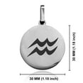 thumbnail image 2 of Stainless Steel Aquarius Zodiac Sign (Water Bearer) Round Medallion Pendant Necklace, 2 of 3