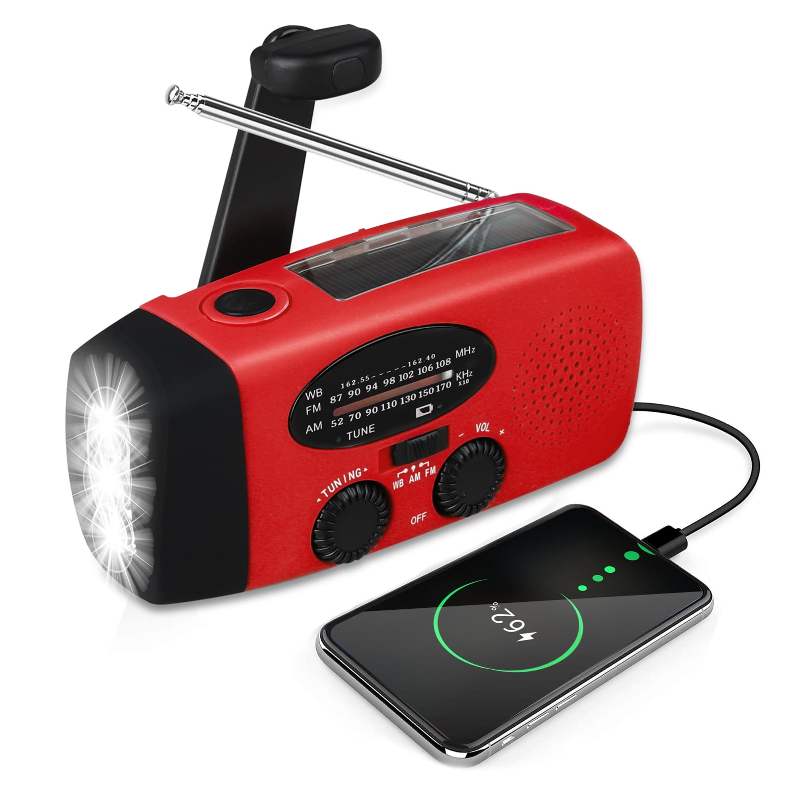 Emergency Solar Hand Crank Portable Radio, NOAA Weather Radio for
