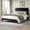 Black, variant on Einfach Queen Bed Frame, Velvet Upholstered Platform Bed with Adjustable Headboard, Horizontal Channel Design, Wood Slat Support, No Box Spring Needed, Noise Free, Easy Assembly, Cream White