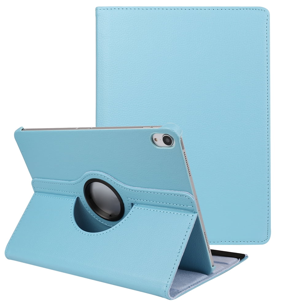 iPad Pro 11" Case - Vegan Leather Portfolio Case For Apple iPad Pro 2018 With Folding Auto Sleep / Wake Cover And Built-In Multi-Angle Stand (Aqua)