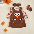 thumbnail image 2 of HCNTES Baby Girl Clothes Thanksgiving Outfits for Baby Girls Ruffle Romper Turkey Suspender Overalls Dress Skirt Sets Fall Winter Clothes, 2 of 7