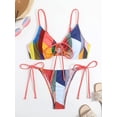 thumbnail image 7 of Women's Color Block Tie Side Bikini Sets Bathing Suits Two Piece Swimsuit, 7 of 7