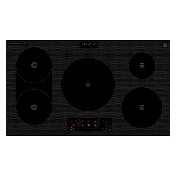 Equator Design 36" Electric Hybrid CERAMIC-INDUCTION 5 Burner Cooktop 220V