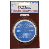 Craft Medley Elastic Jewelry Cord - Black, 0.8 mm, 18 ft