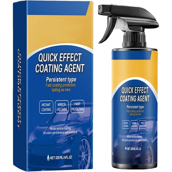 2026 New Car Coating Spray, Quick Effect Ceramic Wax Polish, All-in-One Waterless Wash & Scratch Repair Spray, Removes Oil Film, Enhances Gloss & Hydrophobic Protection